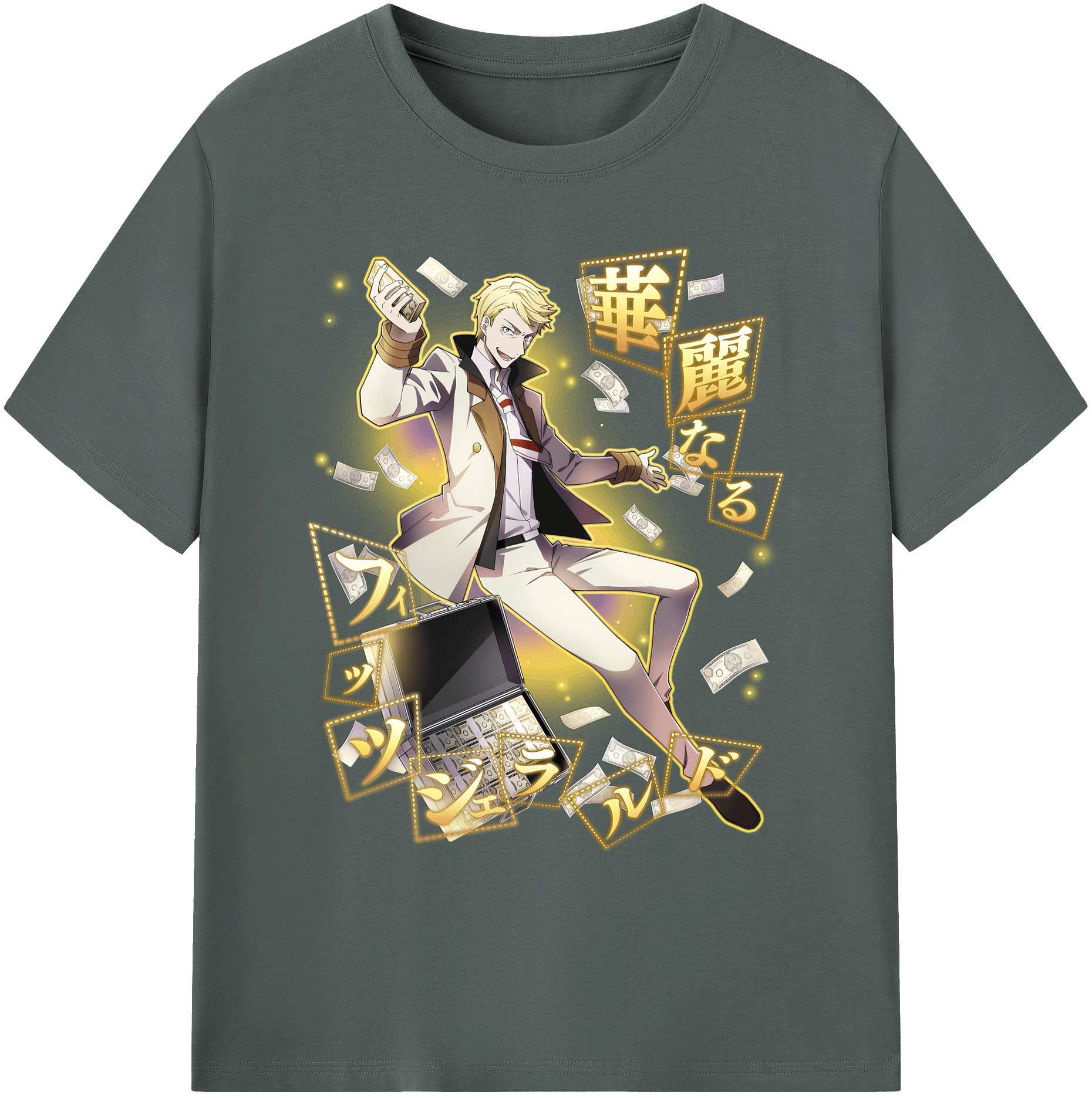 （画像用） 文豪ストレイドッグス Bungo Stray Dogs 綿100％ メンズ半袖Tシャツ｜肌触りやわらか＆通気性